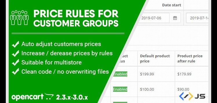 Item cover for download Customer groups prices (Auto price changer) / Price rules