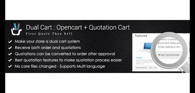 Item cover for download Dual Cart - Opencart + Quotation Cart