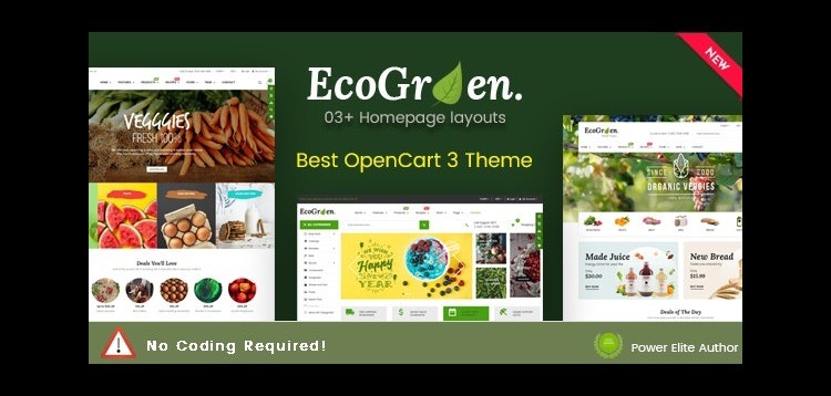 Item cover for download EcoGreen - Multipurpose Responsive OpenCart 3 Theme With Mobile Layouts (Organic Food Topic)
