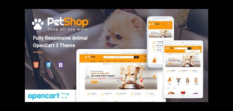 Item cover for download PetShop - Responsive Pet Store OpenCart 3 Theme