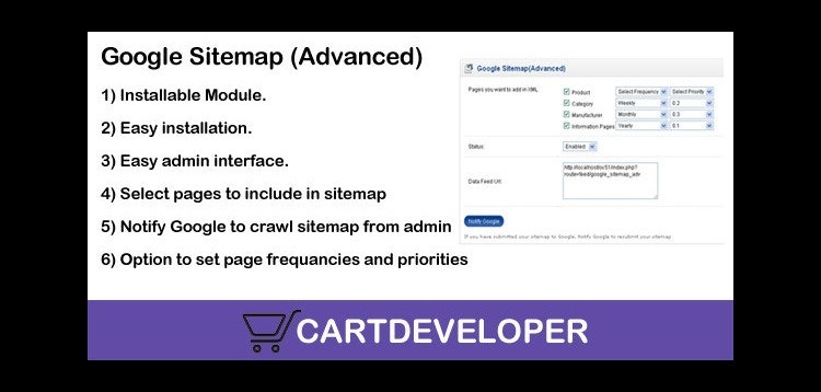 Item cover for download Google Sitemap (Advanced) for Opencart