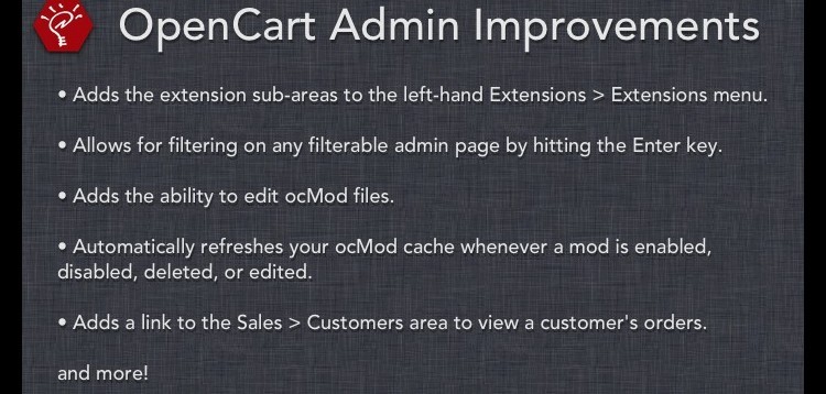 Item cover for download OpenCart Admin Improvements