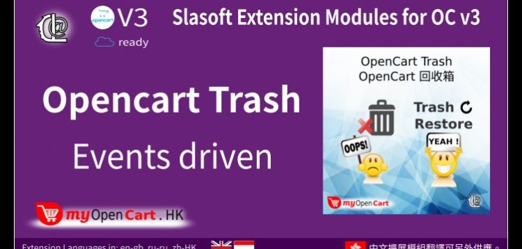 Item cover for download Opencart Trash: Slasoft OC Ver3.0 Restore your deleted Items