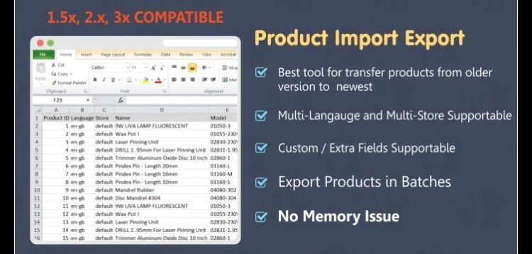 Item cover for download Product Import Export Tool for Opencart