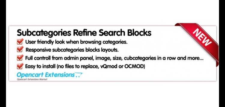 Item cover for download Subcategorie Images - Refine Search (category images) for Opencart