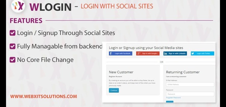 Item cover for download WLogin ( Login with Social sites ) for Opencart