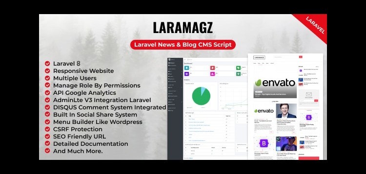 Item cover for download Laramagz - Laravel News & Blog CMS Script