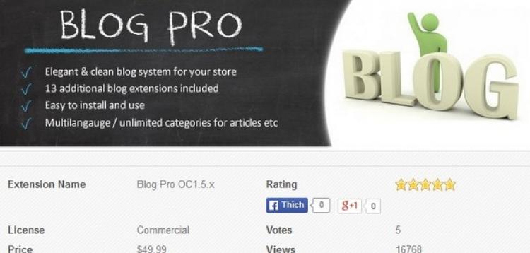 Item cover for download OpenCart Blog Pro