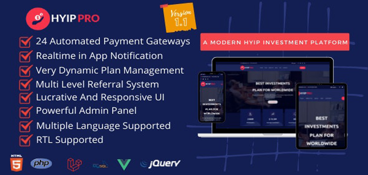 Item cover for download HyipPro - A Modern HYIP Investmet Platform