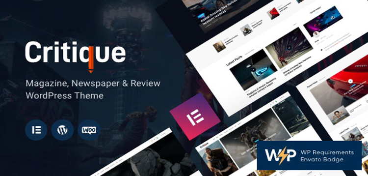 Item cover for download Critique - Magazine, Newspaper & Review WordPress Theme