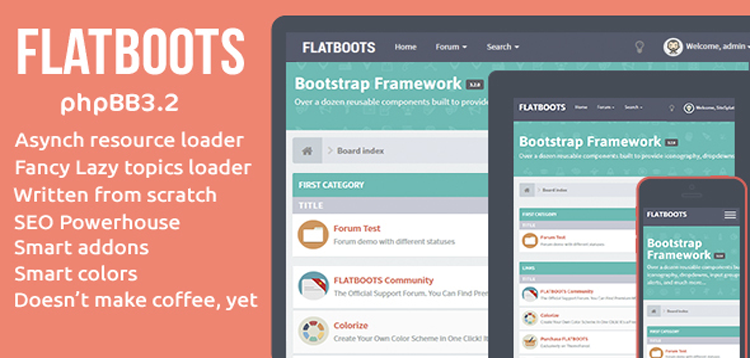 Item cover for download FLATBOOTS - phpBB 3.2 | High-Performance And Creative Modern Forum For phpBB