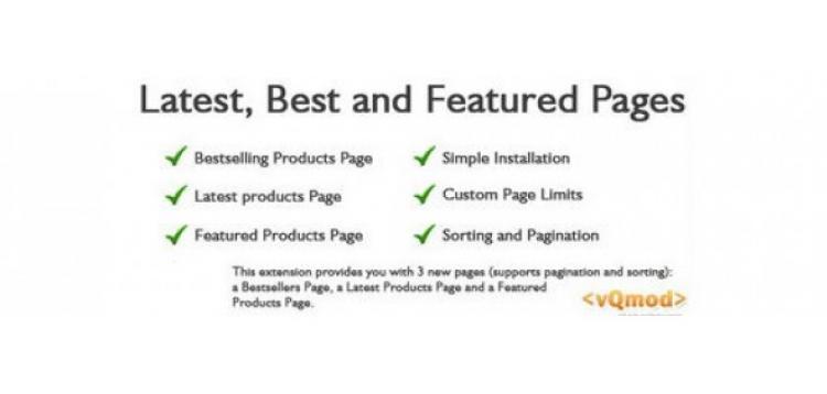 Item cover for download Latest and Bestseller Pages OpenCart