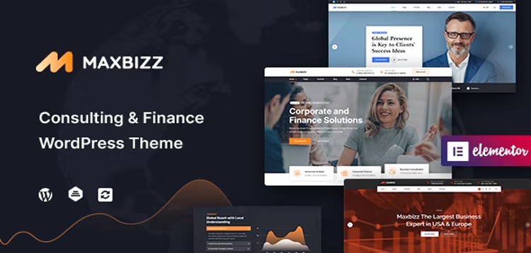 Item cover for download Maxbizz - Consulting & Financial Elementor WordPress Theme