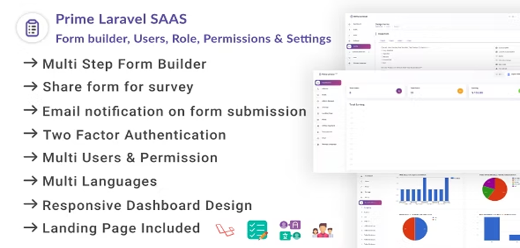 Item cover for download Prime Laravel Saas - Form builder, Users, Role, Permissions & Settings