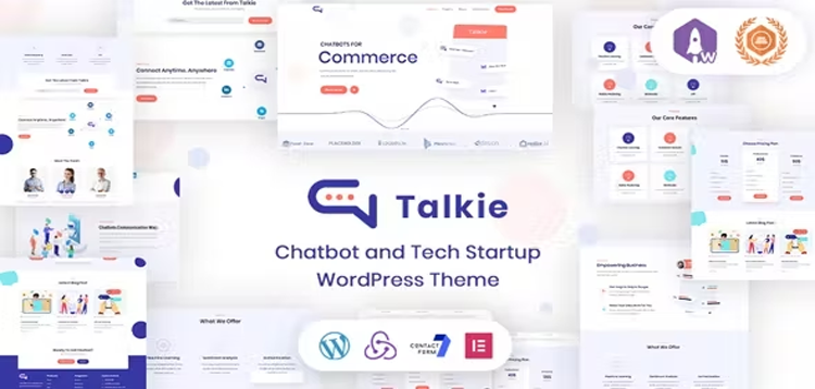 Item cover for download Talkie - Chatbot and Tech Startup WordPress Theme
