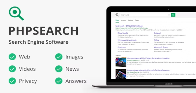 Item cover for download phpSearch - Search Engine Platform