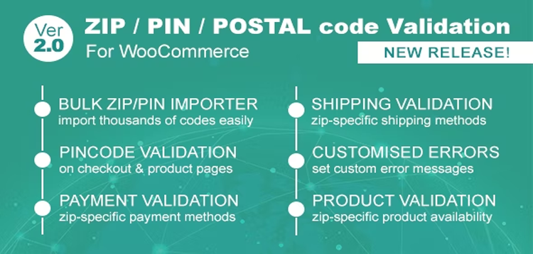 Item cover for download Zip/Pin/Postal Code Validator For WooCommerce