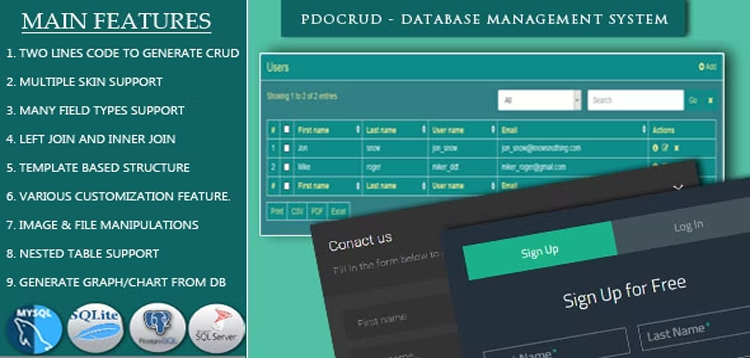 Item cover for download PDO Crud – Advanced PHP CRUD application (Form Builder & Database Management)