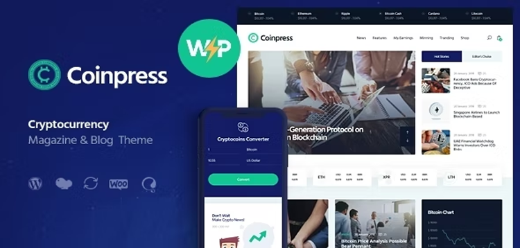 Item cover for download Coinpress | ICO Cryptocurrency Magazine & Blog WordPress Theme