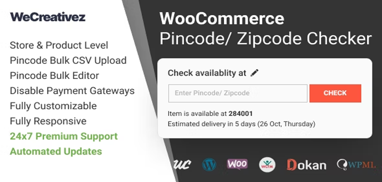 Item cover for download WooCommerce Pincode/ Zipcode Checker