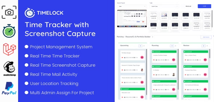 Item cover for download Timelock - Project Management System With Screenshot Capture