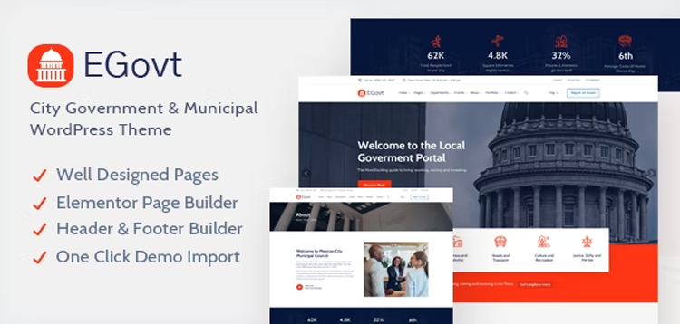 Item cover for download EGovt - City Government WordPress Theme