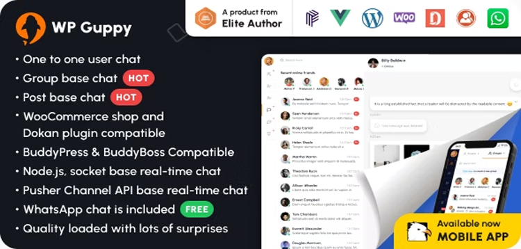Item cover for download WP Guppy Pro - A live chat plugin for WordPress, WooCommerce and BuddyPress