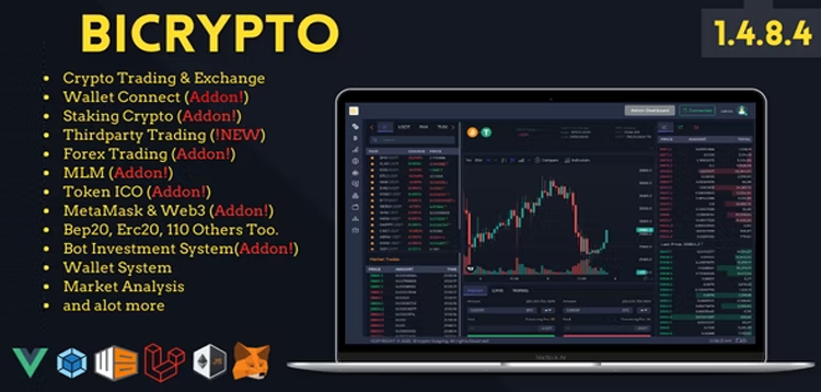 Item cover for download Bicrypto - Crypto Trading Platform, Exchanges, KYC, Charting Library, Wallets, Binary Trading, News