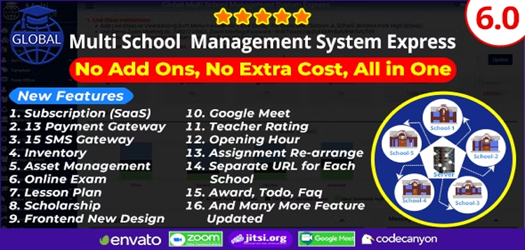 Item cover for download Global - Multi School Management System Express
