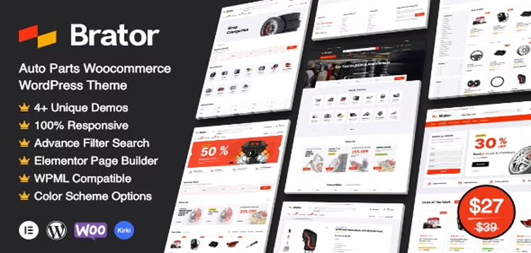 Item cover for download Brator - Auto Parts WooCommerce WordPress Theme