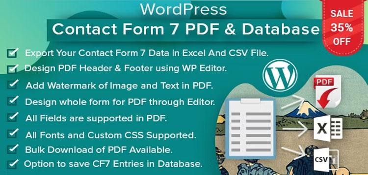 Item cover for download WordPress Contact Form 7 PDF, Google Sheet & Database