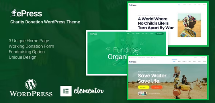 Item cover for download ePress - Nonprofit Charity WordPress Theme