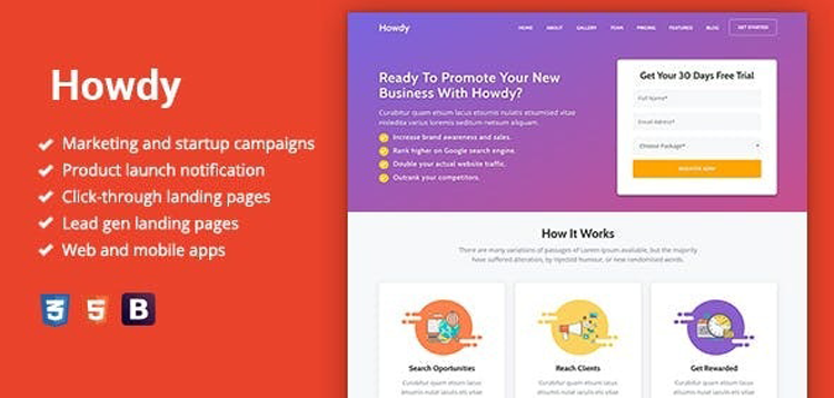 Item cover for download Howdy - Multipurpose High-Converting Landing Page WordPress Theme