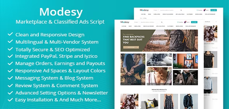 Item cover for download Modesy - Marketplace & Classified Ads Script