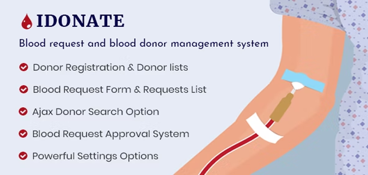 Item cover for download IDonatePro - Blood Donation, Request And Donor Management WordPress Plugin