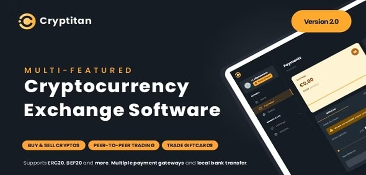 Item cover for download Cryptitan - Crypto Multi-featured Exchange with ERC20 & BEP20 Crypto Support Giftcard Marketplace