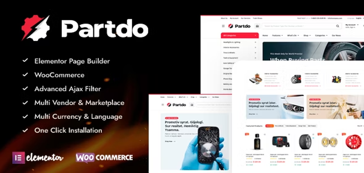 Item cover for download Partdo - Auto Parts and Tools Shop WooCommerce Theme