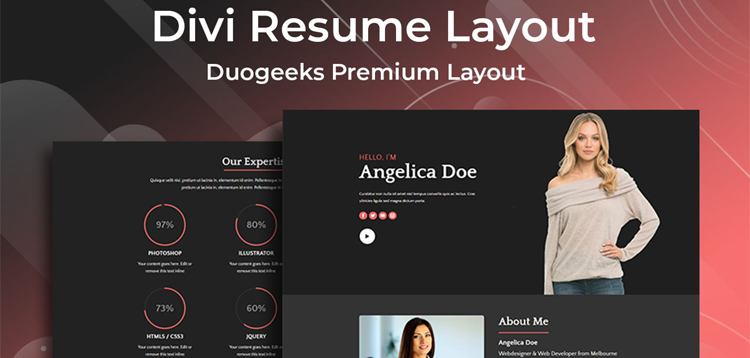Item cover for download Divi Resume Layout