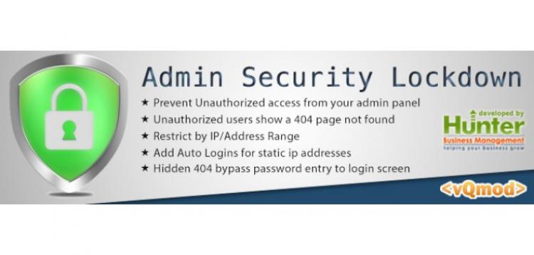 Item cover for download Admin Login Security Lockdown Suite OpenCart 