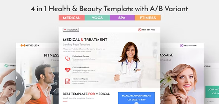 Item cover for download Mediclick - Medical Landing Page WordPress Theme