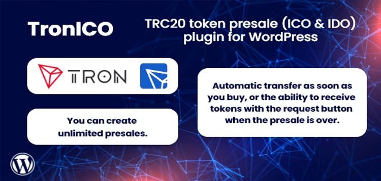 Item cover for download TronICO - TRC20 token presale (ICO & IDO) plugin for WordPress