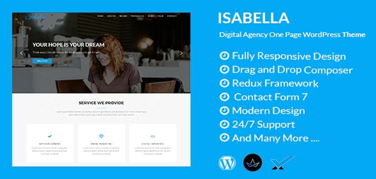 Item cover for download Isabella - Digital Agency One Page WordPress Theme