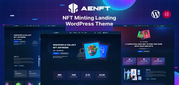 Item cover for download Aenft - NFT Minting Collection WordPress Theme
