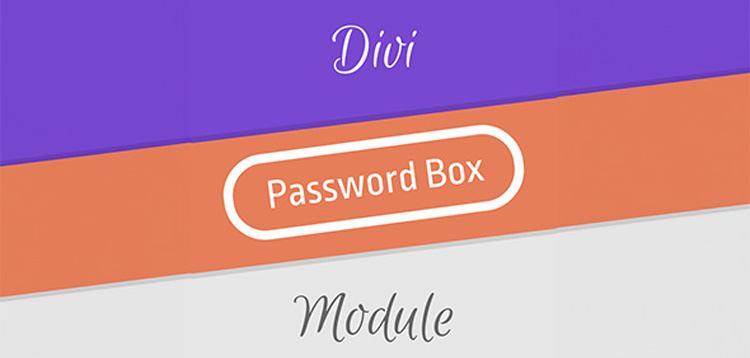 Item cover for download Divi Password Box Module