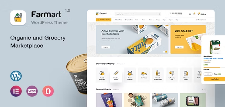 Item cover for download Farmart - Organic & Grocery Marketplace WordPress Theme