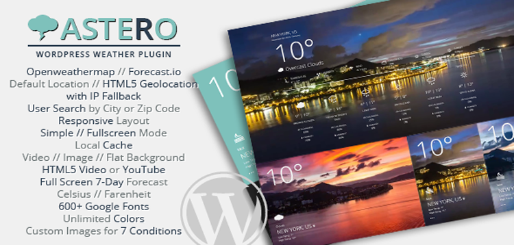 Item cover for download Astero WordPress Weather Plugin