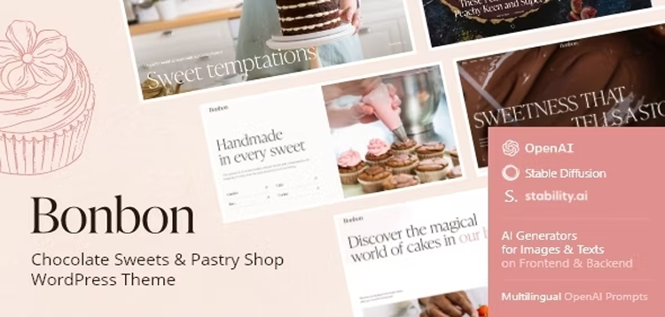 Item cover for download Bonbon - Chocolate Sweets & Pastry Shop WordPress Theme