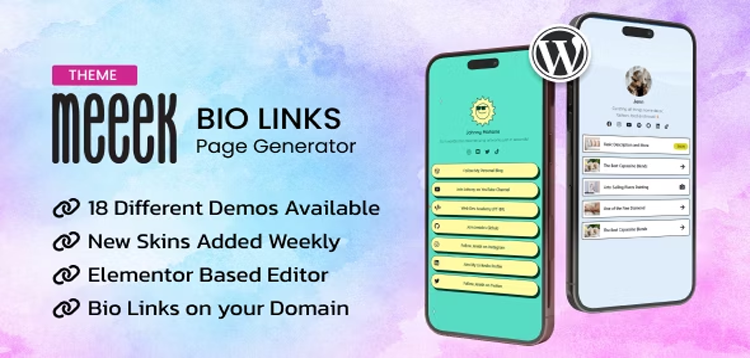 Item cover for download Meeek - Bio Links Builder Theme