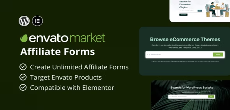 Item cover for download Envato Market Affiliate Forms for Elementor