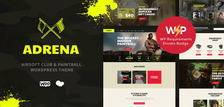 Item cover for download Adrena | Airsoft Club & Paintball WordPress Theme